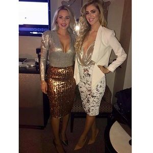 NYE River Island Sequin Pencil Skirt